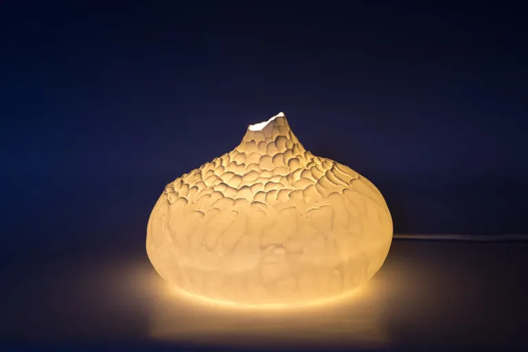 法國.Limoges 白瓷工坊 2 圖克圖克|歐洲職人選物 6 Lampe à poser - Bulbe H 17x L24 x P22 cm