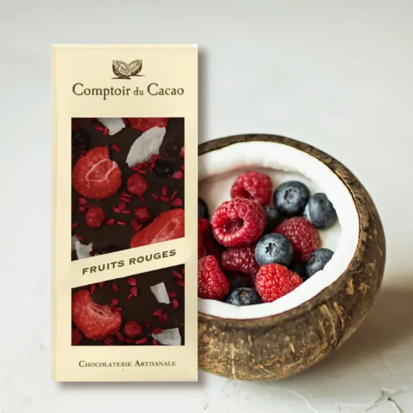 Comptoir du Cacao美食家系列黑巧克力磚 --紅莓果與椰子