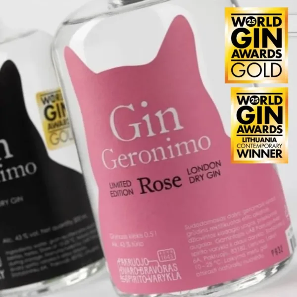 紅粉貓迷倫敦琴酒 Geronimo Gin - Rose 迷你瓶, 含提盒：圖片 3
