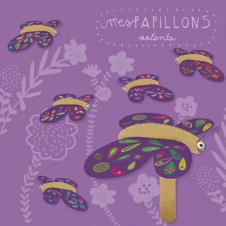 法國.旋轉花生.紙童趣 - 我的飛飛蝴蝶彩貼 1 kit creatif papillons en carton jpeg webp