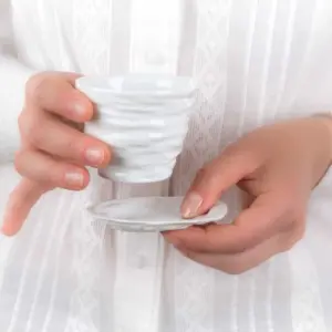 法國.白蔓瓷藝 Atelier du Blanc - 純白瓷咖啡杯100ml (不含盤)，家飾。