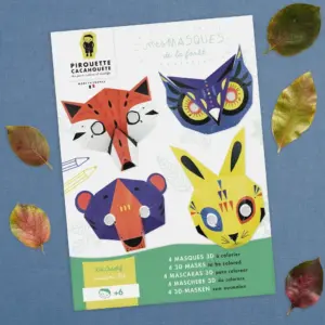 法國.旋轉花生.紙童趣 - 立體森林動物面具.兒童美學教材,美學教育。