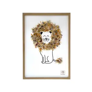 法國 落英紛紛花卉掛飾- 笑咪咪獅子 內容物展示。