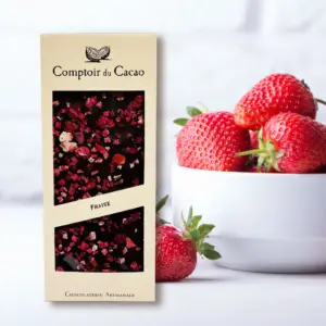 Comptoir du Cacao 70%黑巧克力磚系列–草莓,巧克力。
