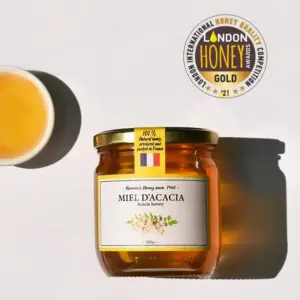 法國阿爾薩斯 Romain's Honey 羅曼金合歡蜂蜜 Miel d'Acacia 500g 玻璃罐，淺金色洋槐蜜，2021 倫敦國際蜂蜜大賽黃金獎