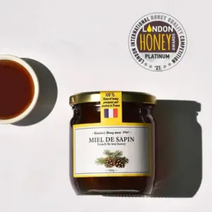 法國阿爾薩斯 Romain's Honey 羅曼冷杉蜂蜜 Miel de Sapin 500g 玻璃罐，深琥珀色甘露蜜，2021 倫敦國際蜂蜜大賽白金獎